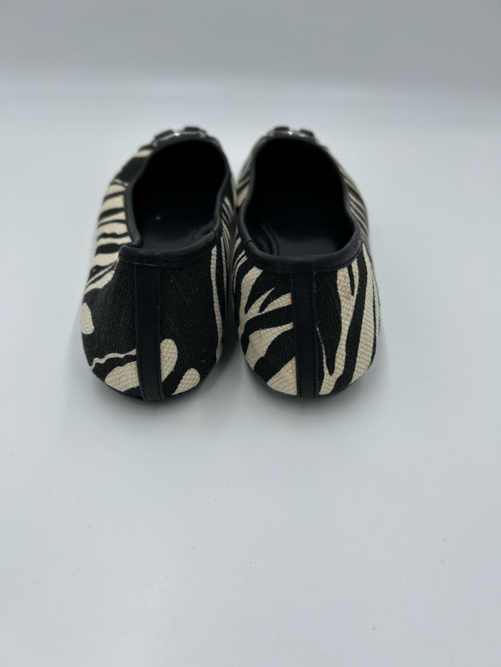 Ralph Lauren Zebra Print Black & Cream Slip-On Ballet Flats 8.5 - Picture 5 of 8